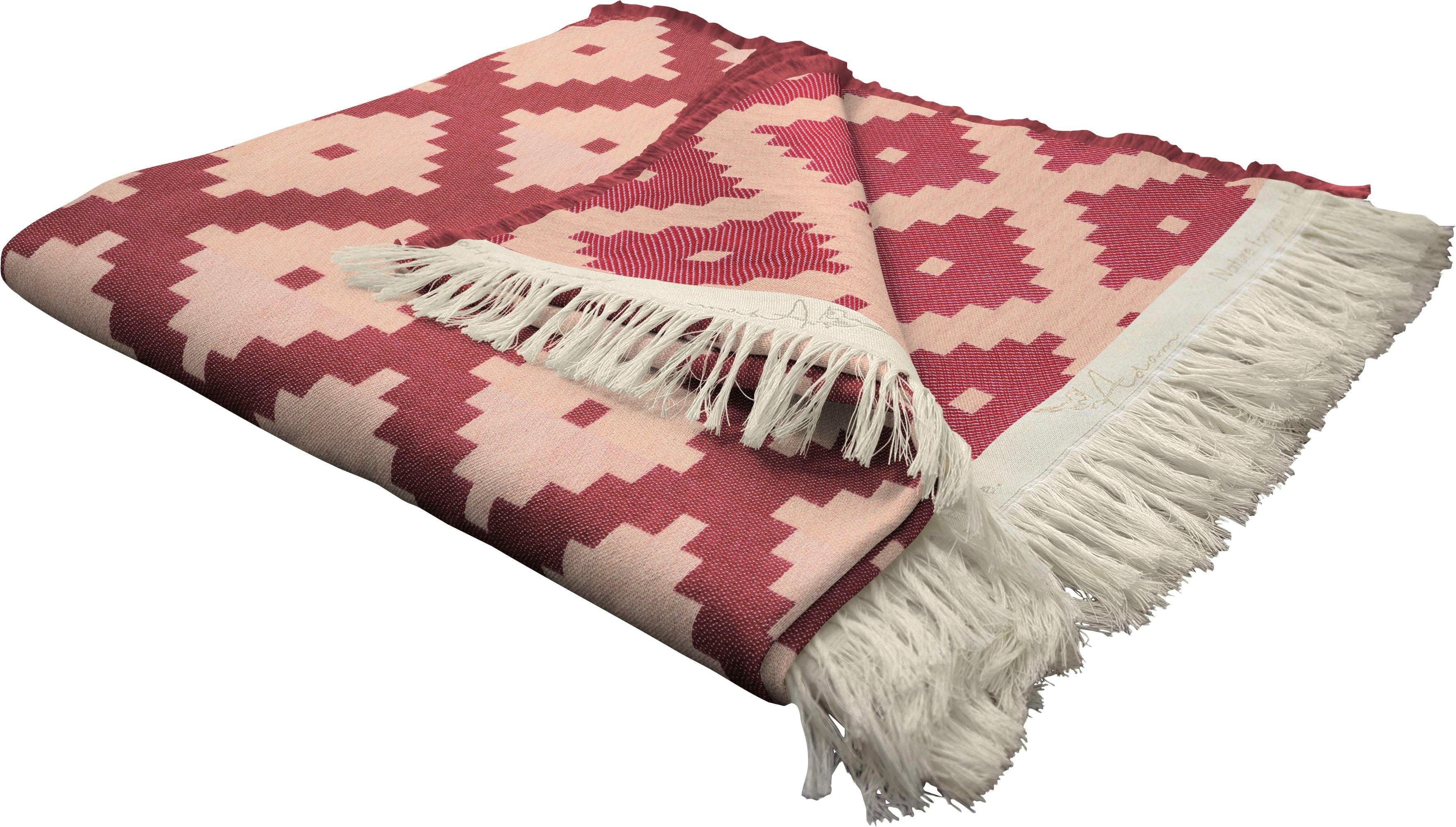 aufregendem mit Shiraz, Kuscheldecke rot Maroccan Muster, Wohndecke Adam,