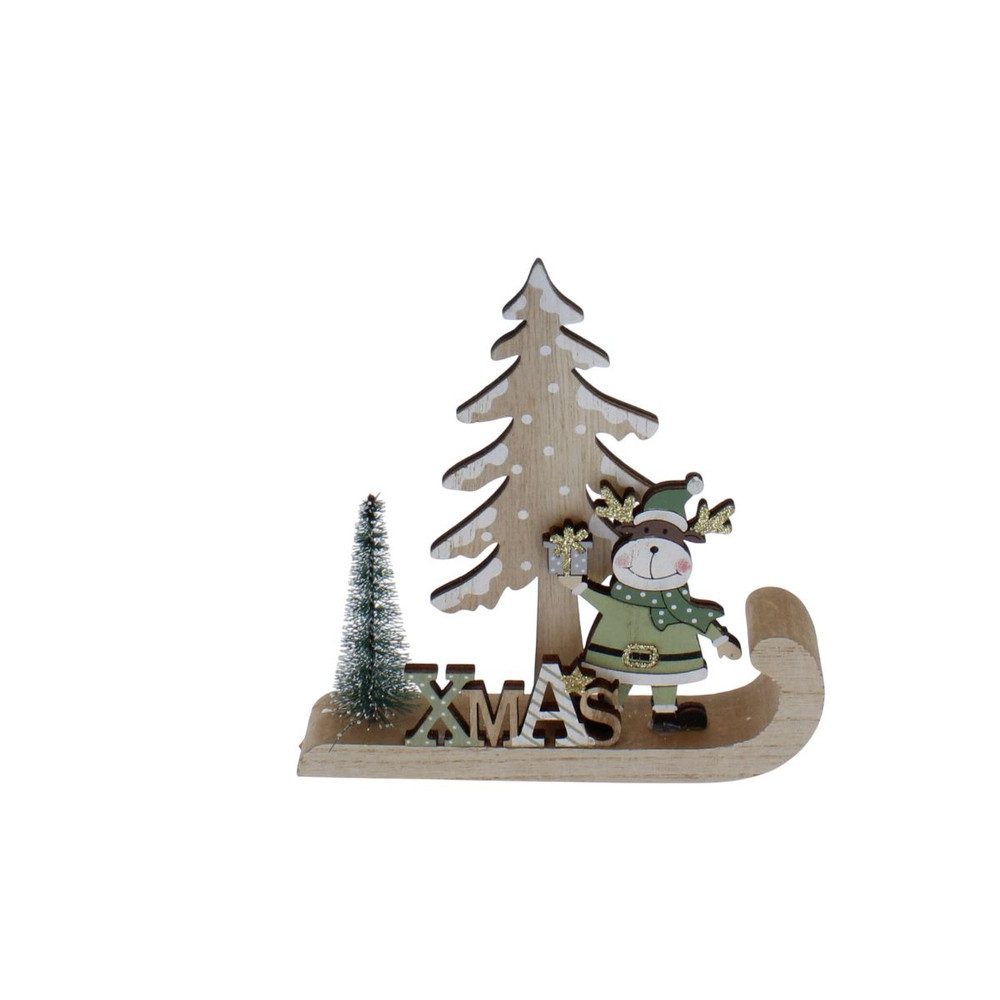MICA Weihnachtsfigur Standdeko - Xmas - Rentier auf Schlitten - ca. 15 x 2, günstig online kaufen