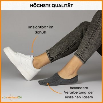 sockenkauf24 Füßlinge 10 Paar Premium Füßlinge aus gekämmter Baumwolle Damen & Herren (Schwarz/Grau, 43-46) Sneaker Socken ohne drückende Naht (Exclusive Line) - 70103T WP