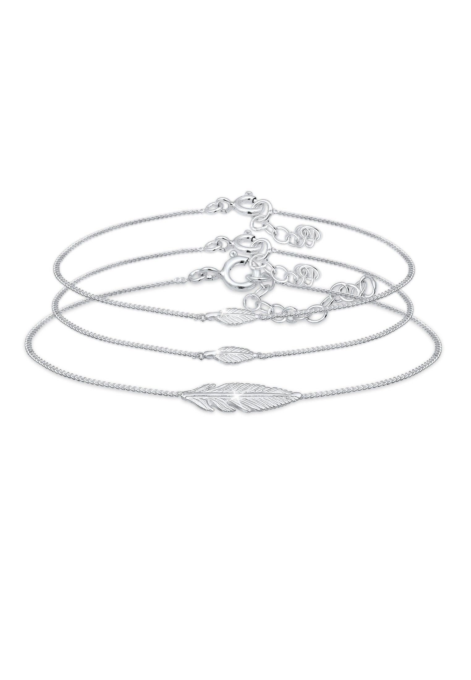 Elli Schmuckset Feder Mutter Kind 3er Set 925 Sterling Silber