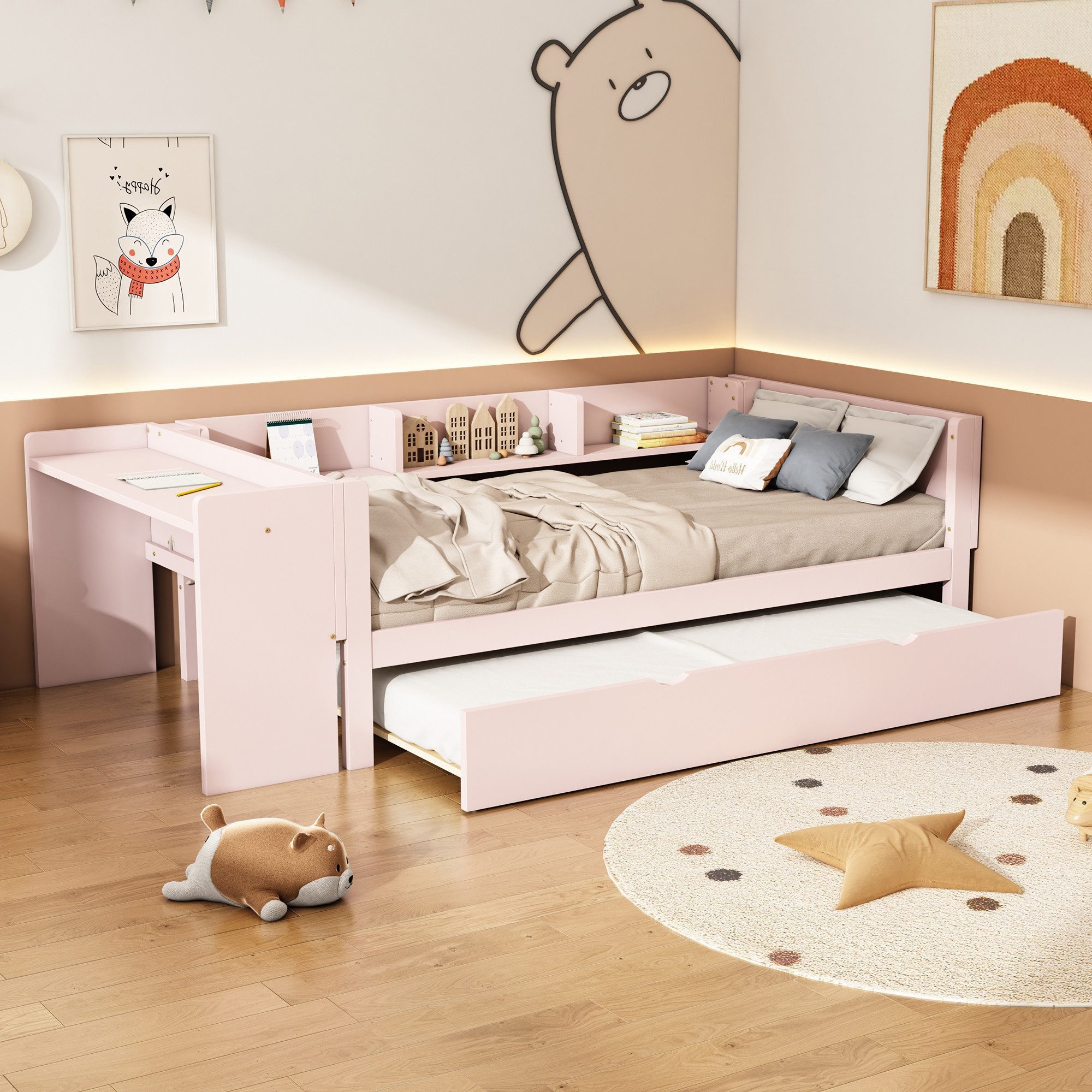 TavilaEcon Kinderbett Flachbett Holzbett aus Kiefer günstig online kaufen