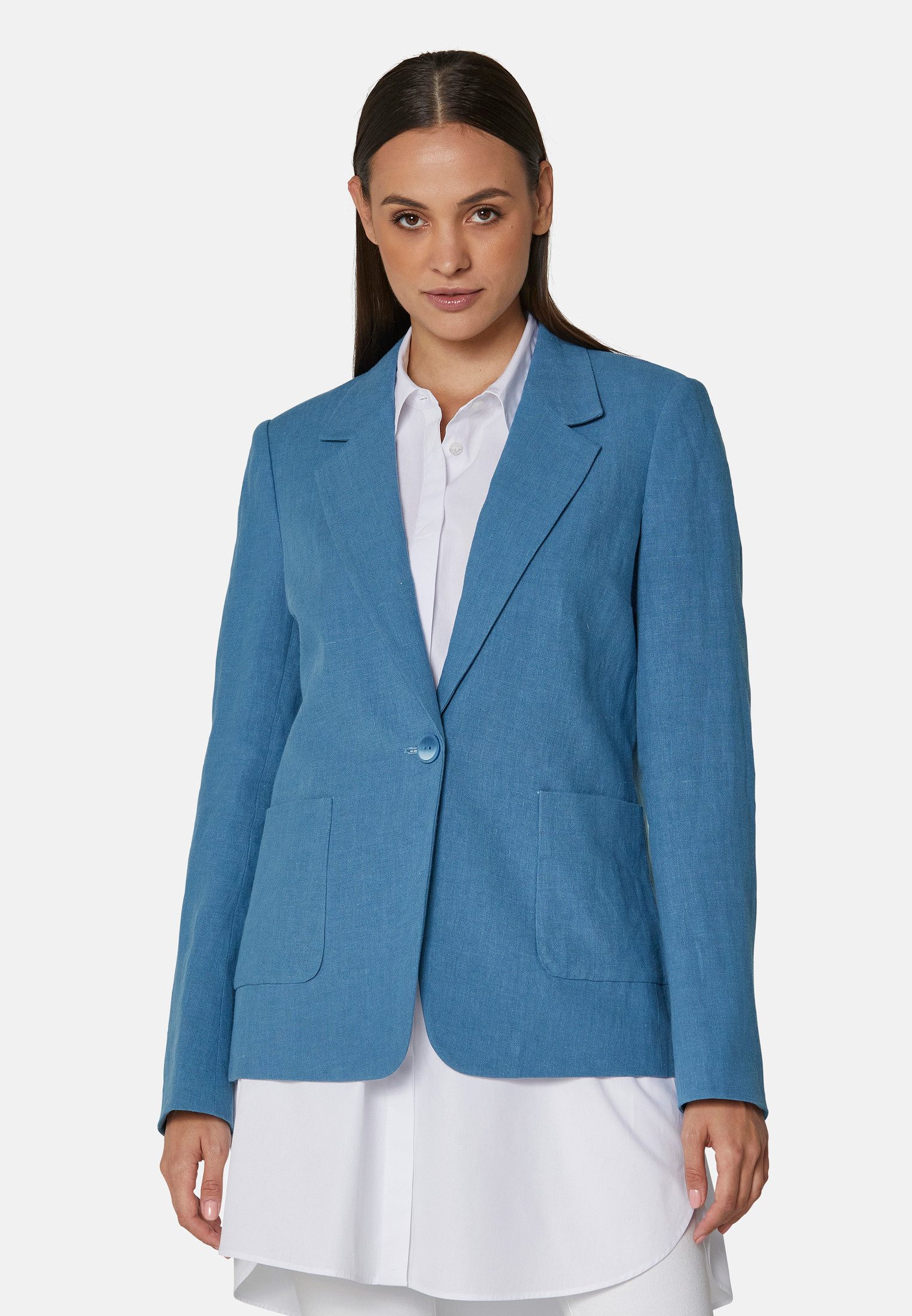 Kurzblazer Leinenblazer in Boxy-Form
