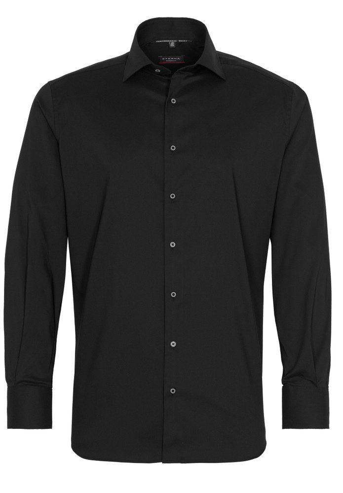Klassische Bluse ETERNA COMFORT FIT Performance Shirt Langarm Hemd schwarz twill 3377-3