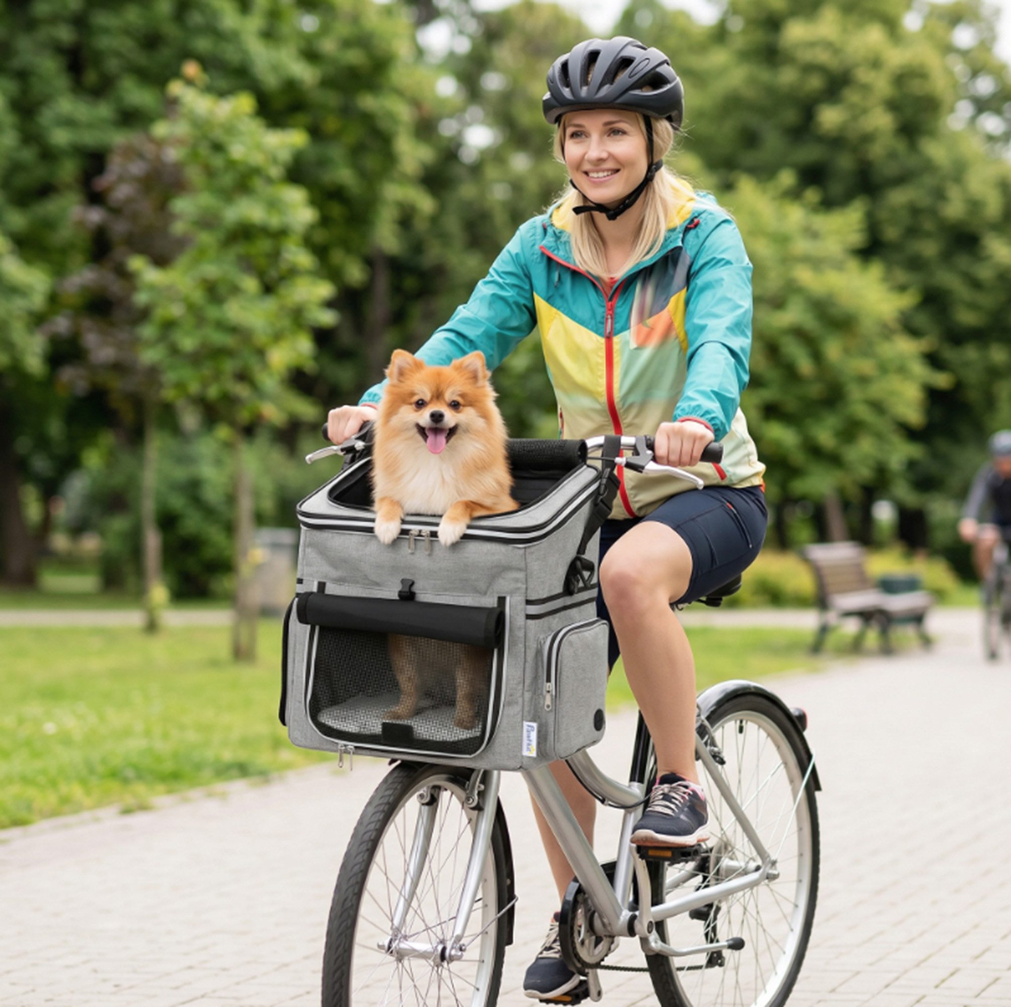 ibettertec Klappbox Hundekorb Fahrrad vorne, Hundefahrradkorb, Autositz für Haustier, atmungsaktiv mit Belüftungsöffnungen wasserdichtes Oxford-Gewebe