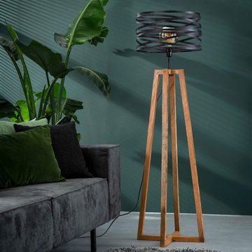 Liadomo Stehlampe Prescott, ohne Leuchtmittel, Stehlampe im rustikalen Industrial Stil, E27, 135 cm Höhe, Metall & Holz