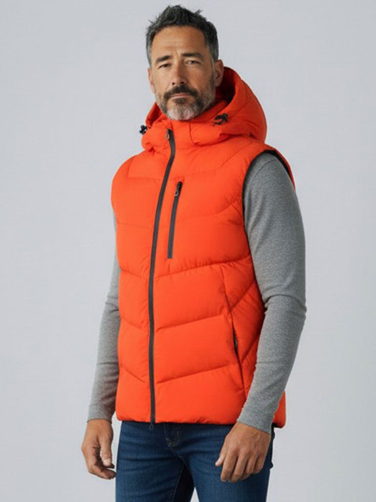 Blue Wave Steppweste Herren Weste Jasper - Daunenoptik mit abnehmbarer Kapuze