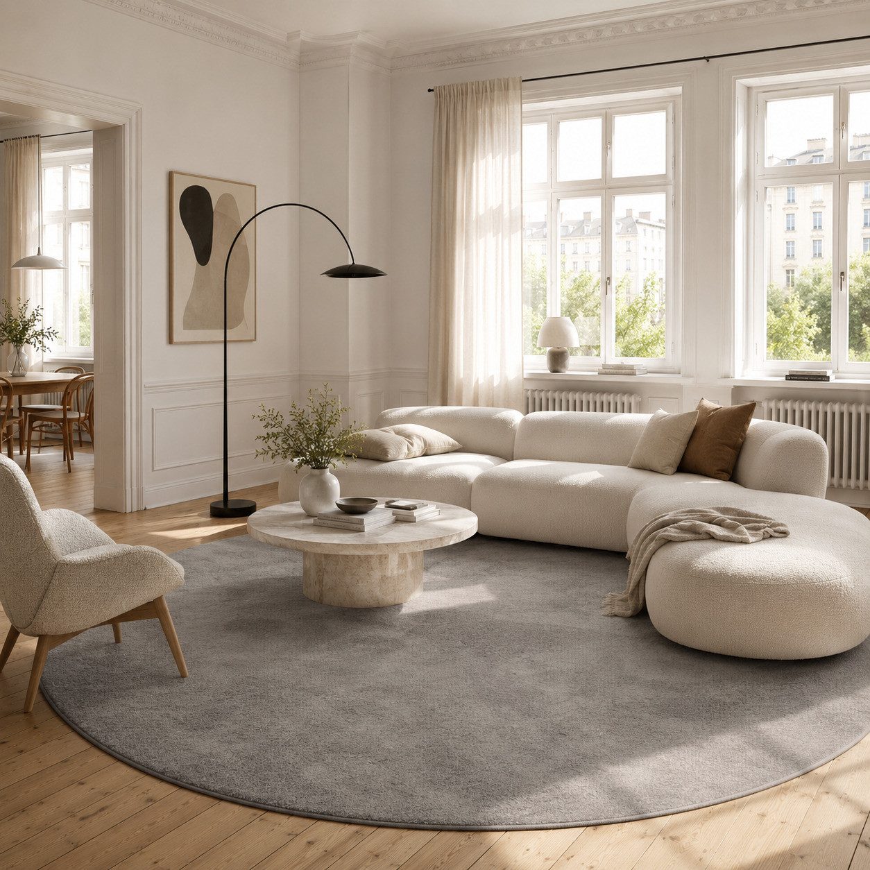 Pergamon Hochflor-Teppich Hochflor Langflor Teppich Super Soft Melia Rund, Rund, Höhe: 20 mm
