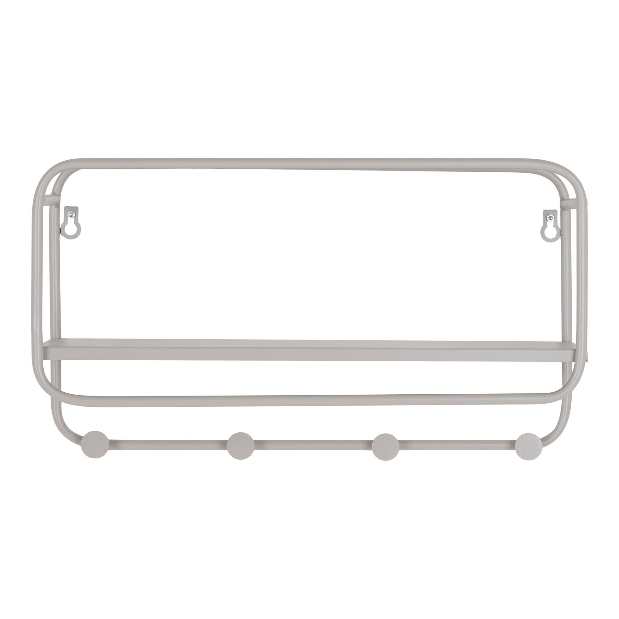 tinkaro Kleiderständer Feira Hutablage Stahl 45x15x25 cm Grau, (1 St), Platzsparendes Wandregal mit Ablage für Flure und Garderobenbereiche