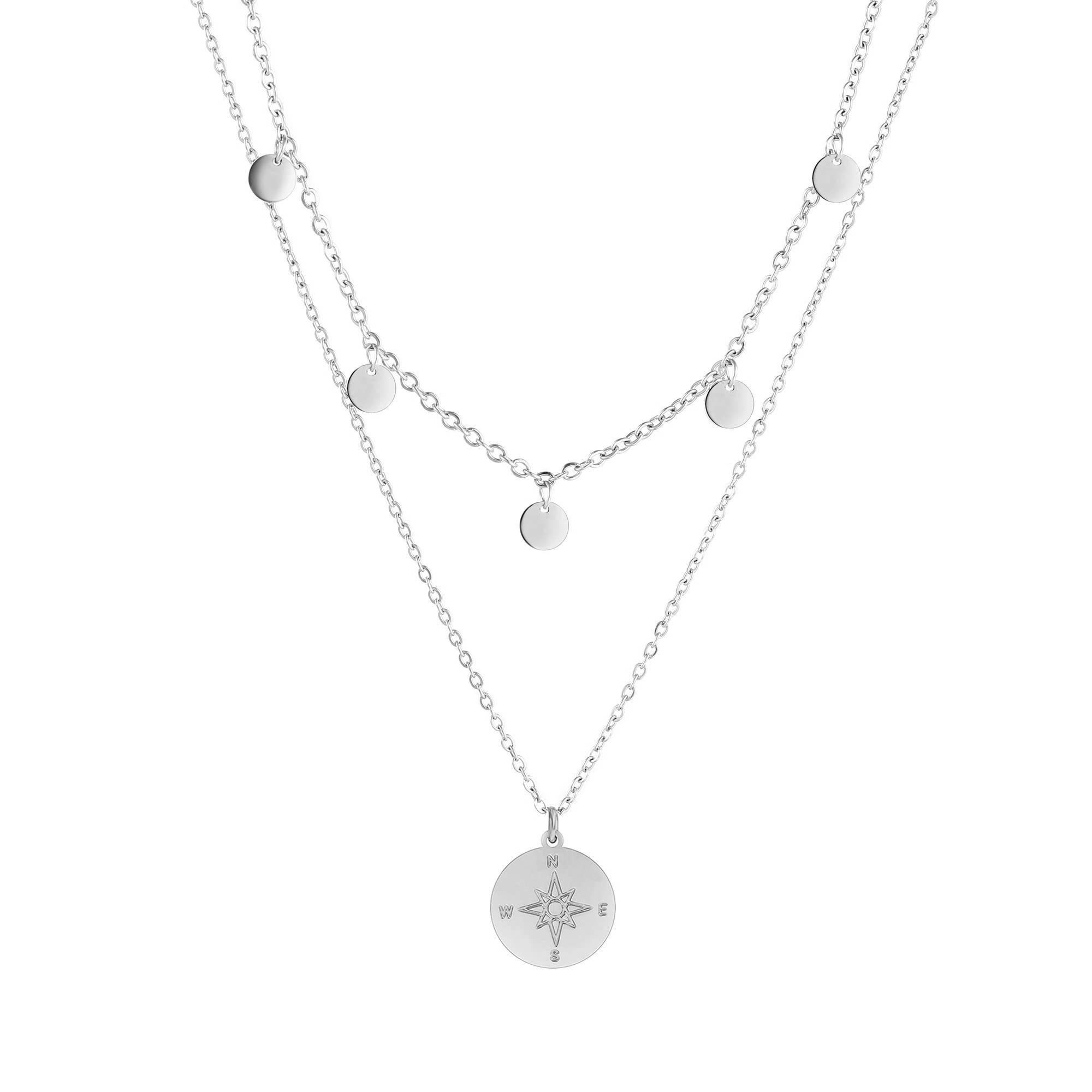 Kim Johanson Schmuckset Kompass, mit Plättchen- & Kompassanhänger, Edelstah günstig online kaufen