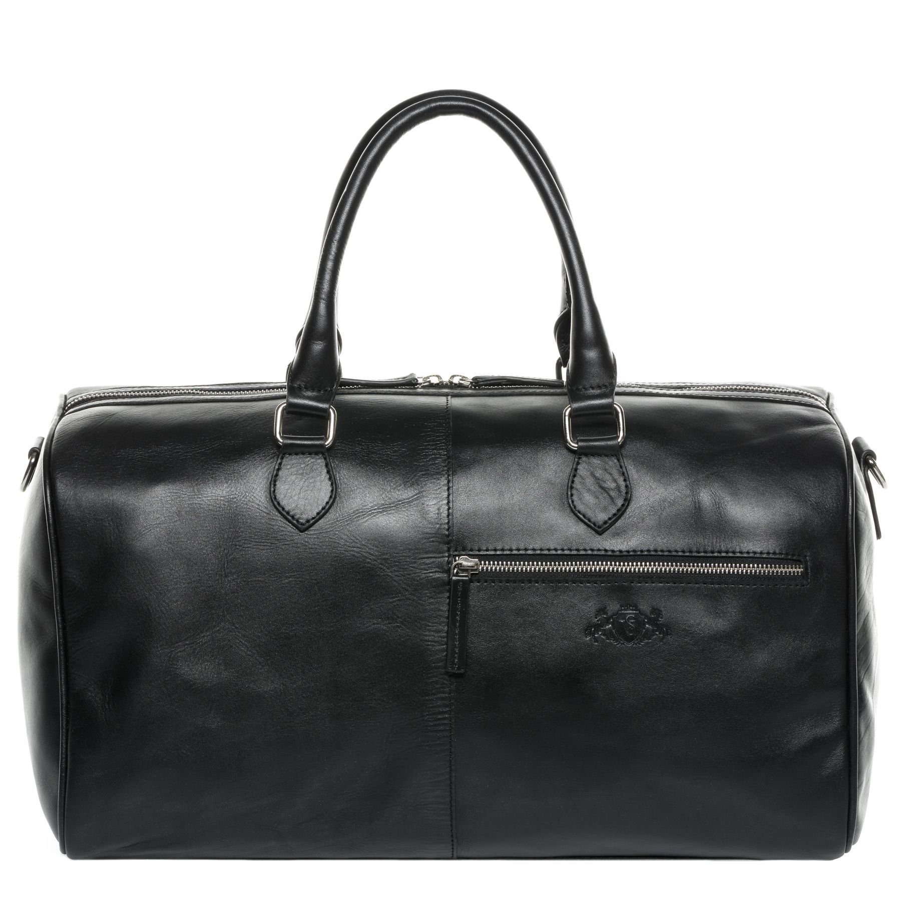 SID & VAIN Reisetasche echt Leder Weekender groß Ledertasche schwarz SEATTLE, Echtleder Reisegepäck für Damen & Herren, Sporttasche XL schwarz