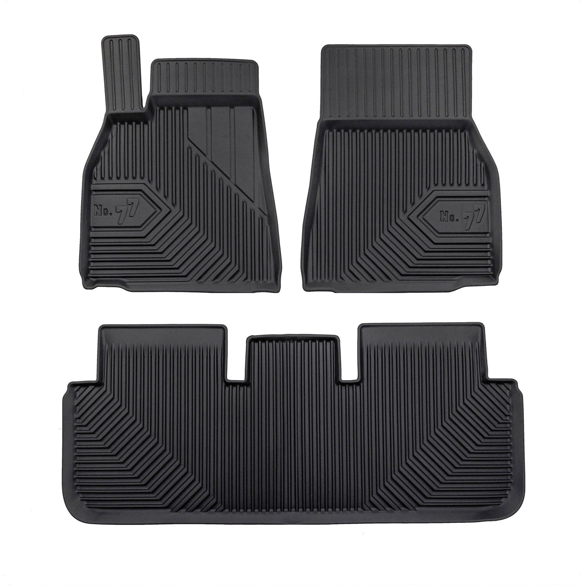 OMAC Auto-Fußmatten Gummimatten No.77 für Tesla Model S 2021-2025 FL TPE Schwarz 3 tlg (3 St), für Tesla Model S 2021-2025 FL Tesla Model S 2021-2025 FL, Antirutsch,Wasserfest,Einfache Installation