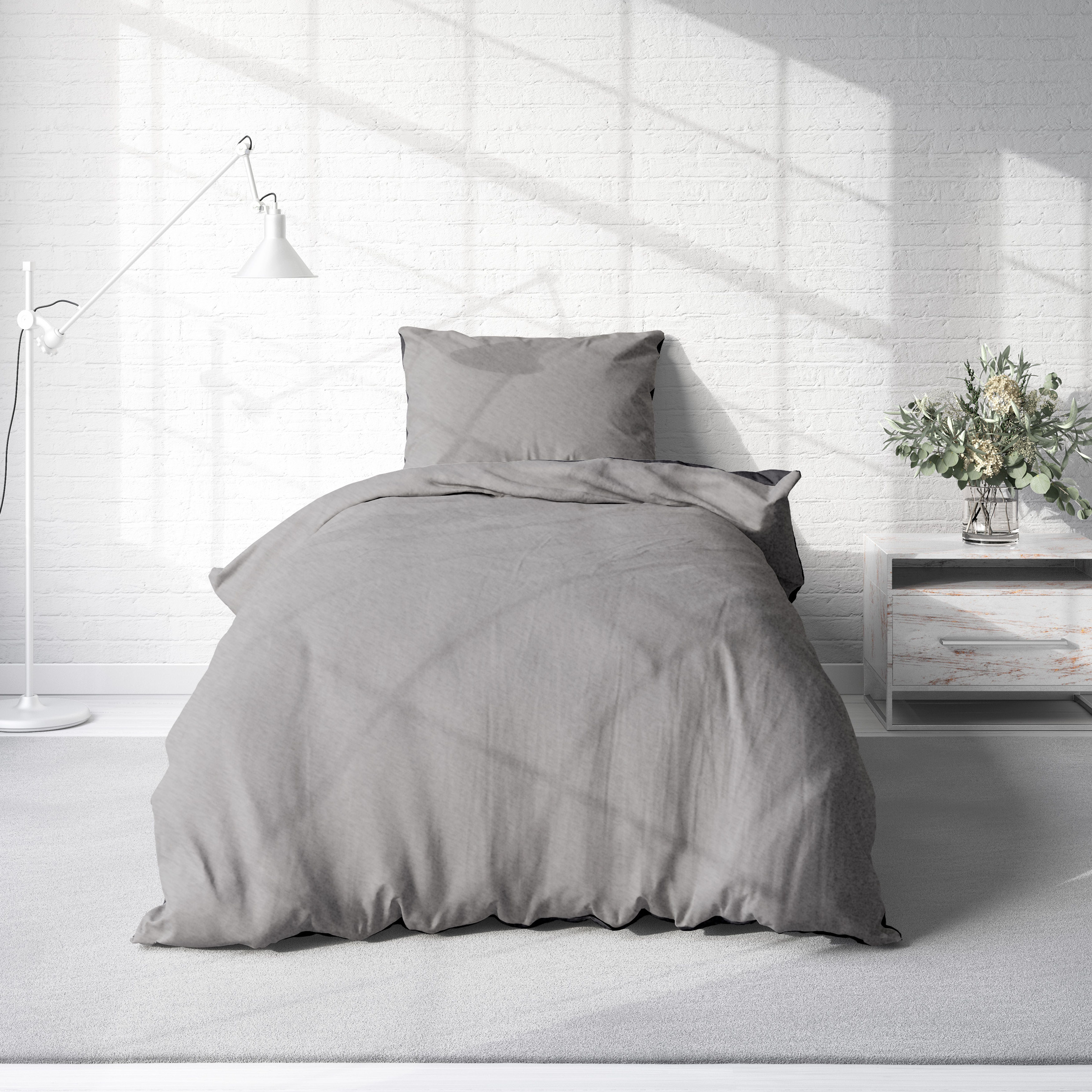 One Home Bettwäsche Doubleface Unifarben, Fleece, 4 teilig, Wende modern, k günstig online kaufen