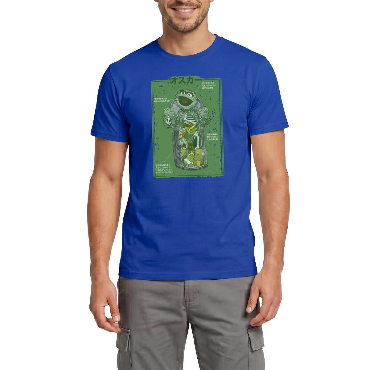 T-Shirt Sesamstraße Oscar Anatomie Mülltonne Männer T-Shirt