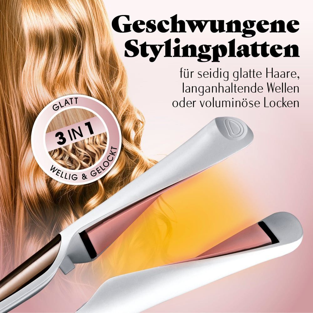 VITALmaxx Haarstyler Profi Hair Styler, 3in1 mit LED-Display, Ersetzt Lockenwickler, Temperaturen von 150-230 °C, 360° Drehgelenk alle Haarstrukturen