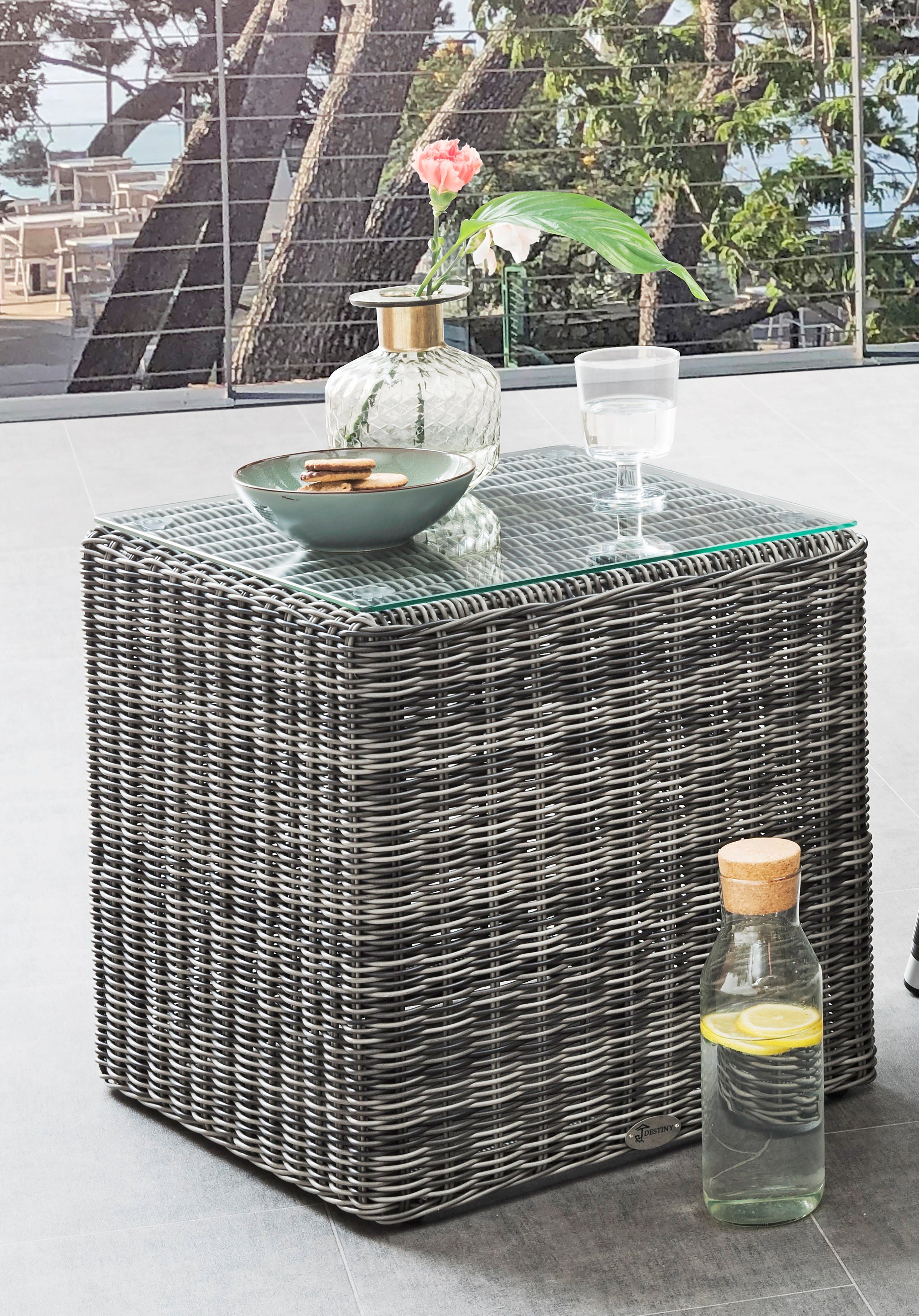 DESTINY Beistelltisch »Santos«, Polyrattan, 46x46 cm online kaufen | OTTO