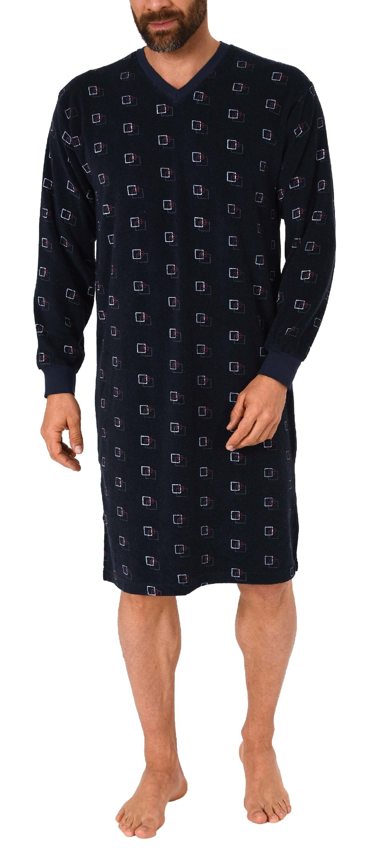 Normann Nachthemd Herren Frottee Nachthemd langarm mit Bündchen - auch in Ü günstig online kaufen