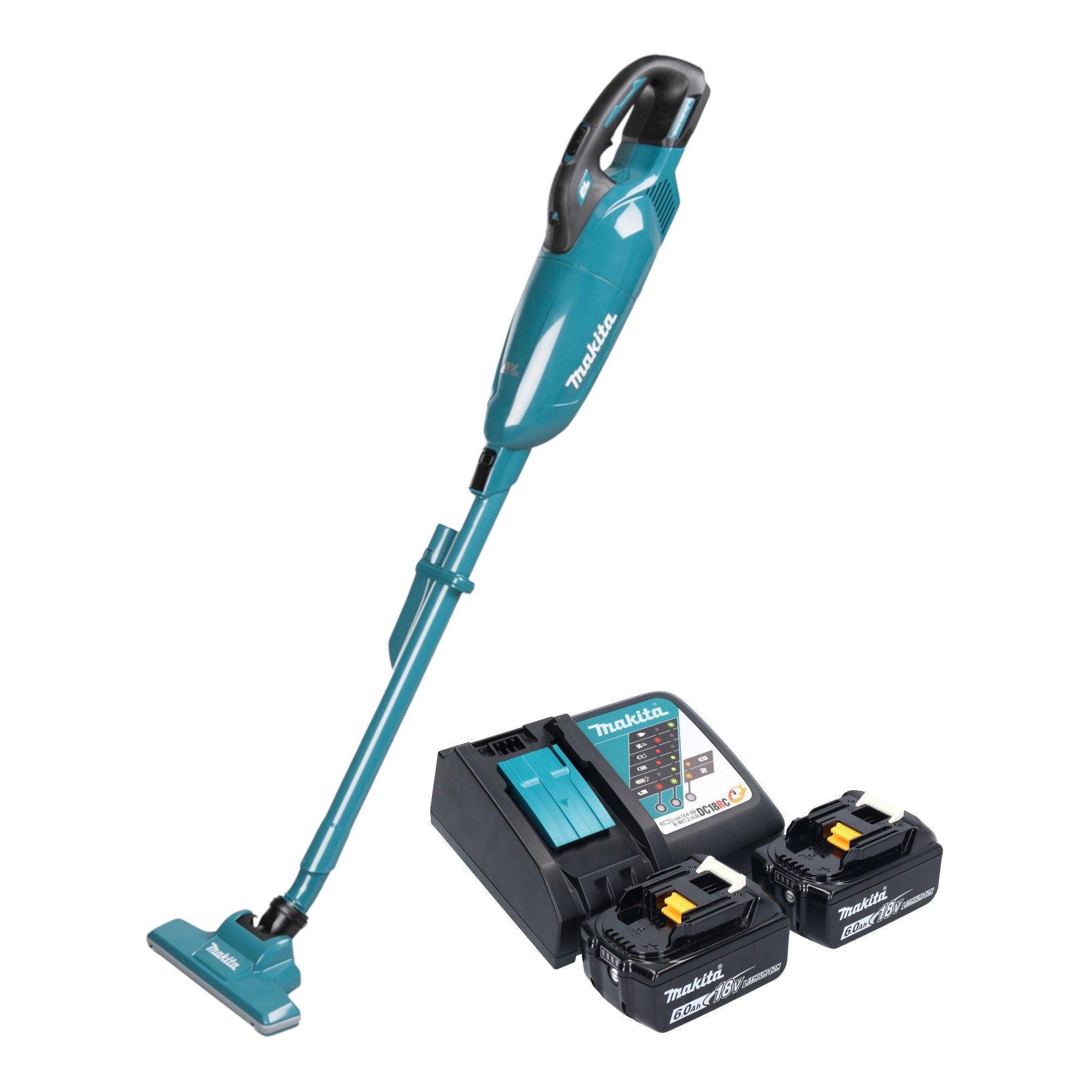 Makita Akku-Handstaubsauger DCL 283 FRG Akku Staubsauger 18 V 0,73 l Brushless + 2x Akku 6,0 Ah