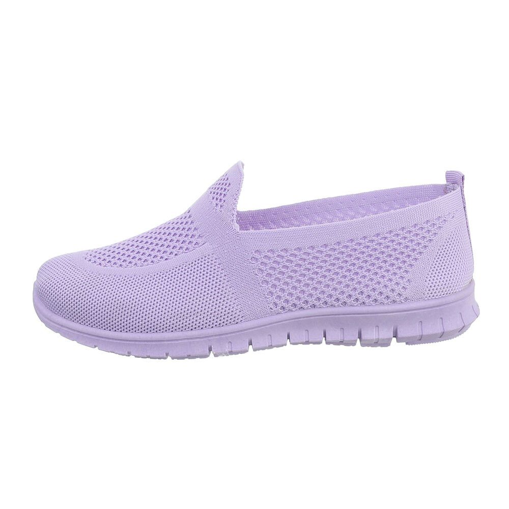 Ital-Design Damen Low-Top Freizeit Slipper Flach Sneakers Low in Lila