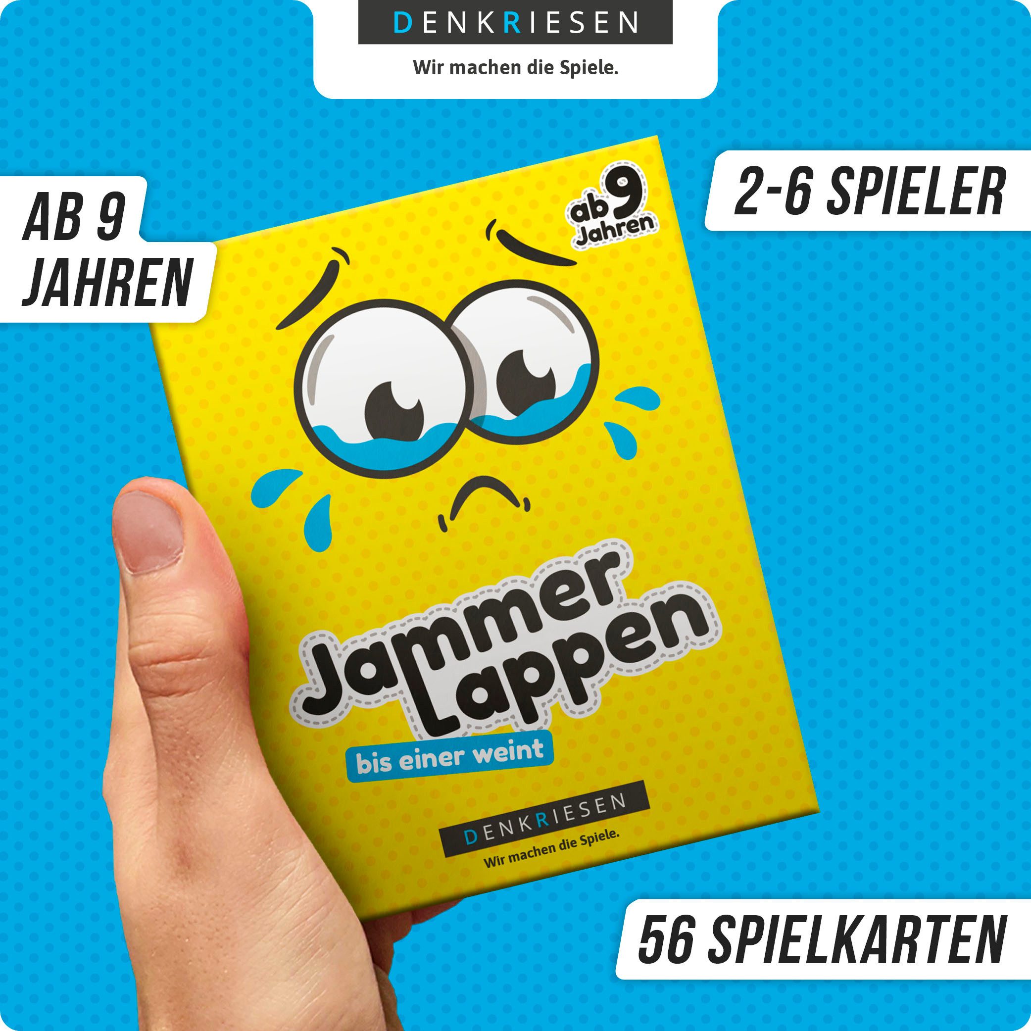 Denkriesen Spiel JAMMERLAPPEN® - "Bis einer weint.", Familienspiel, Made in Germany