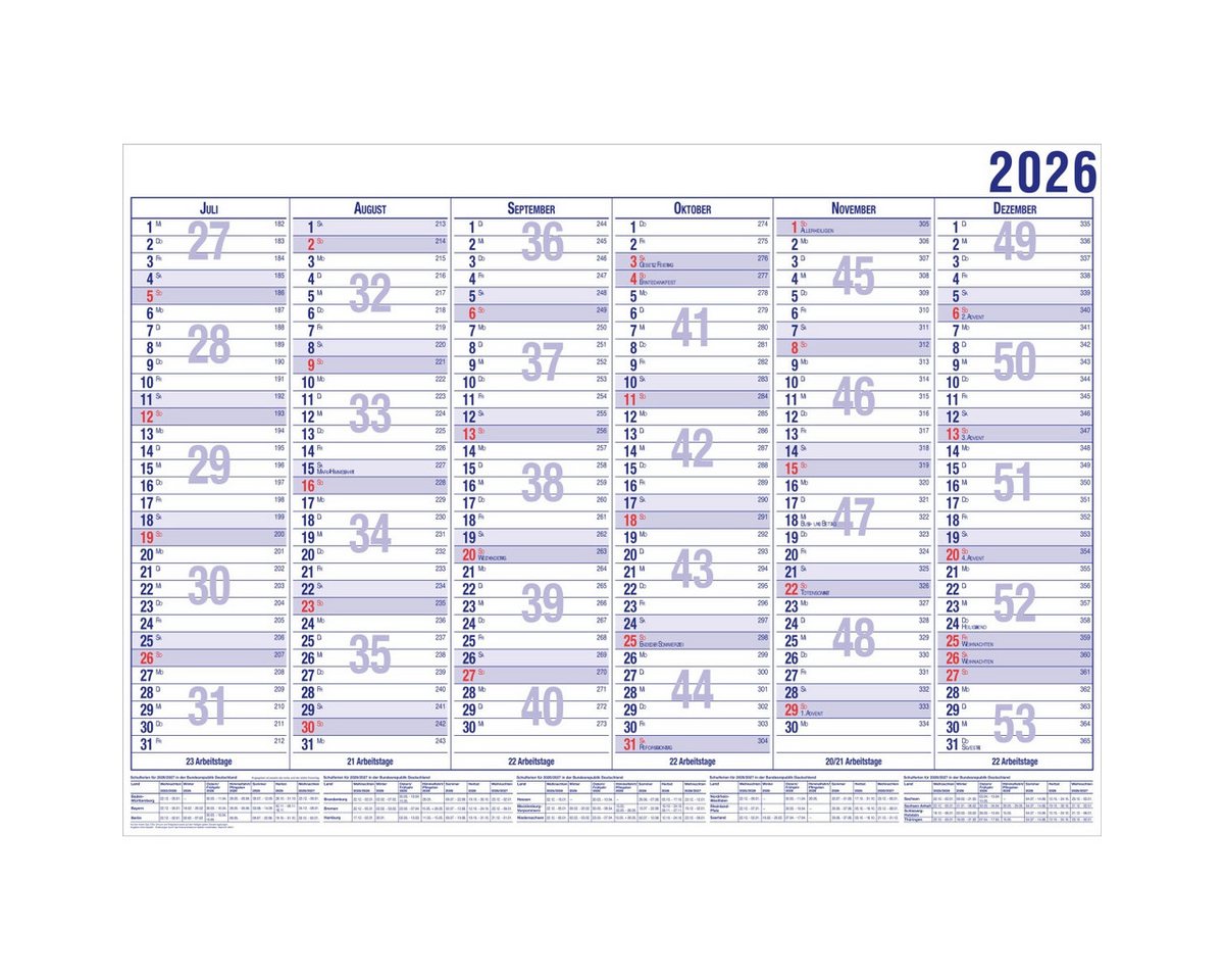 Thumbnail - GÜSS Kalender Terminplaner Tafelkalender A4 12 Monate Kalendarium 2026.