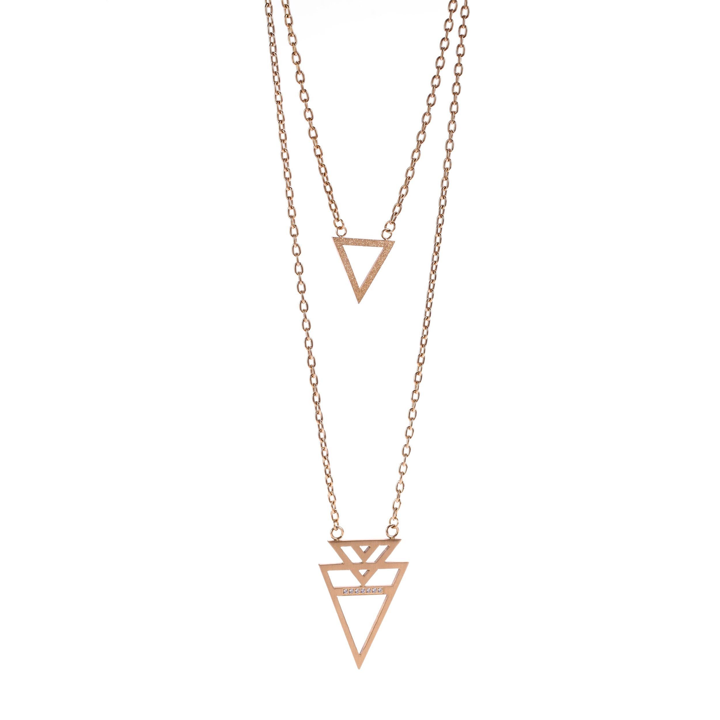 Kingka Lange Kette "Geometrixx" Halskette, mit Zirkonia