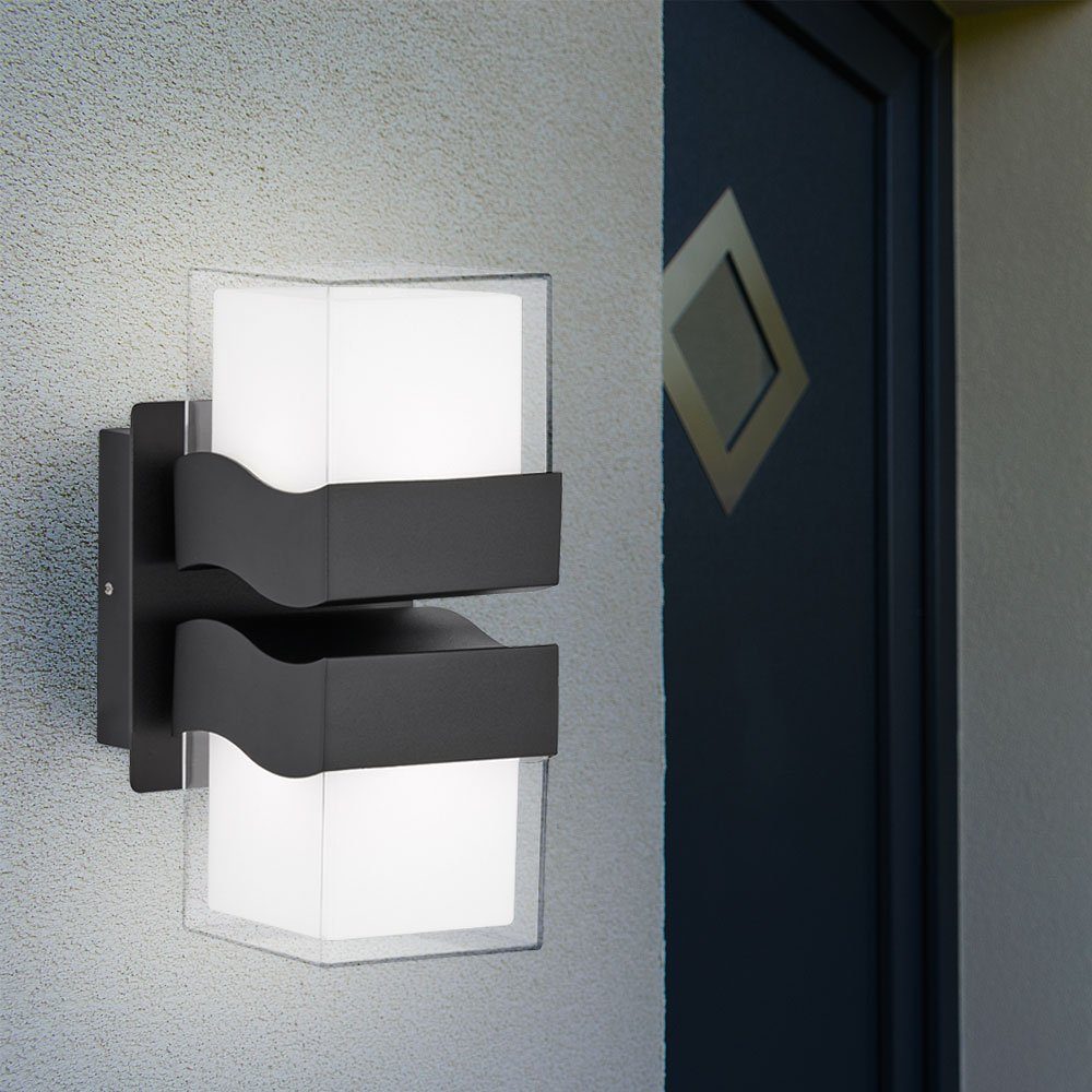 etc-shop Außen-Wandleuchte, LED-Leuchtmittel fest Wandlampe Fassadenleuchte Außenwandleuchte LED Außen Warmweiß, verbaut, Wandleuchte