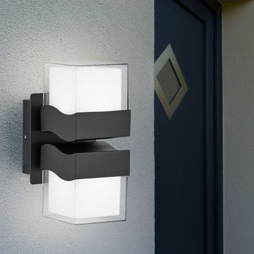 etc-shop Außen-Wandleuchte, LED-Leuchtmittel fest verbaut, Warmweiß, LED Außenwandleuchte Wandlampe Fassadenleuchte Wandleuchte Außen