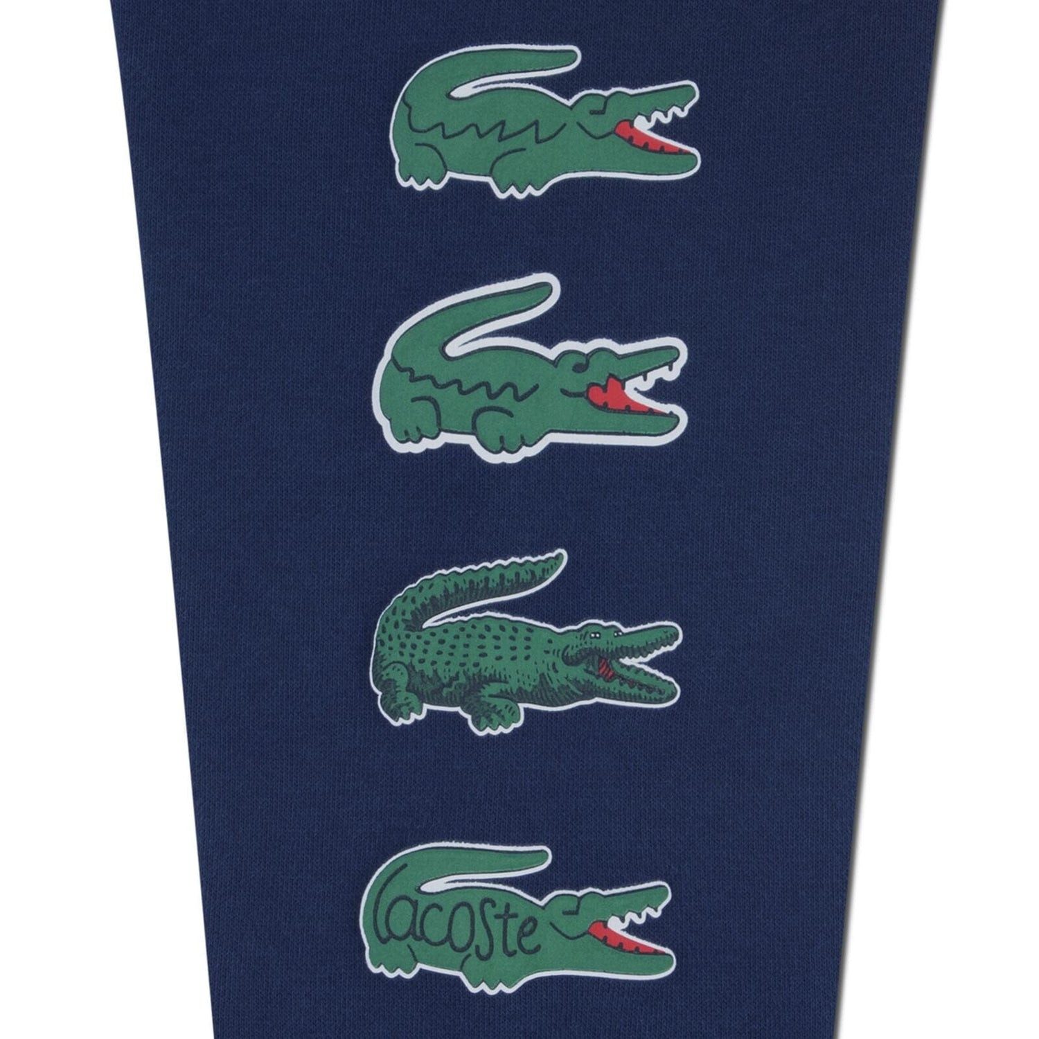 Lacoste Hoodie Lacoste Kids Kapuzenjacke navy mit Krokodil-Print an den Ärmeln