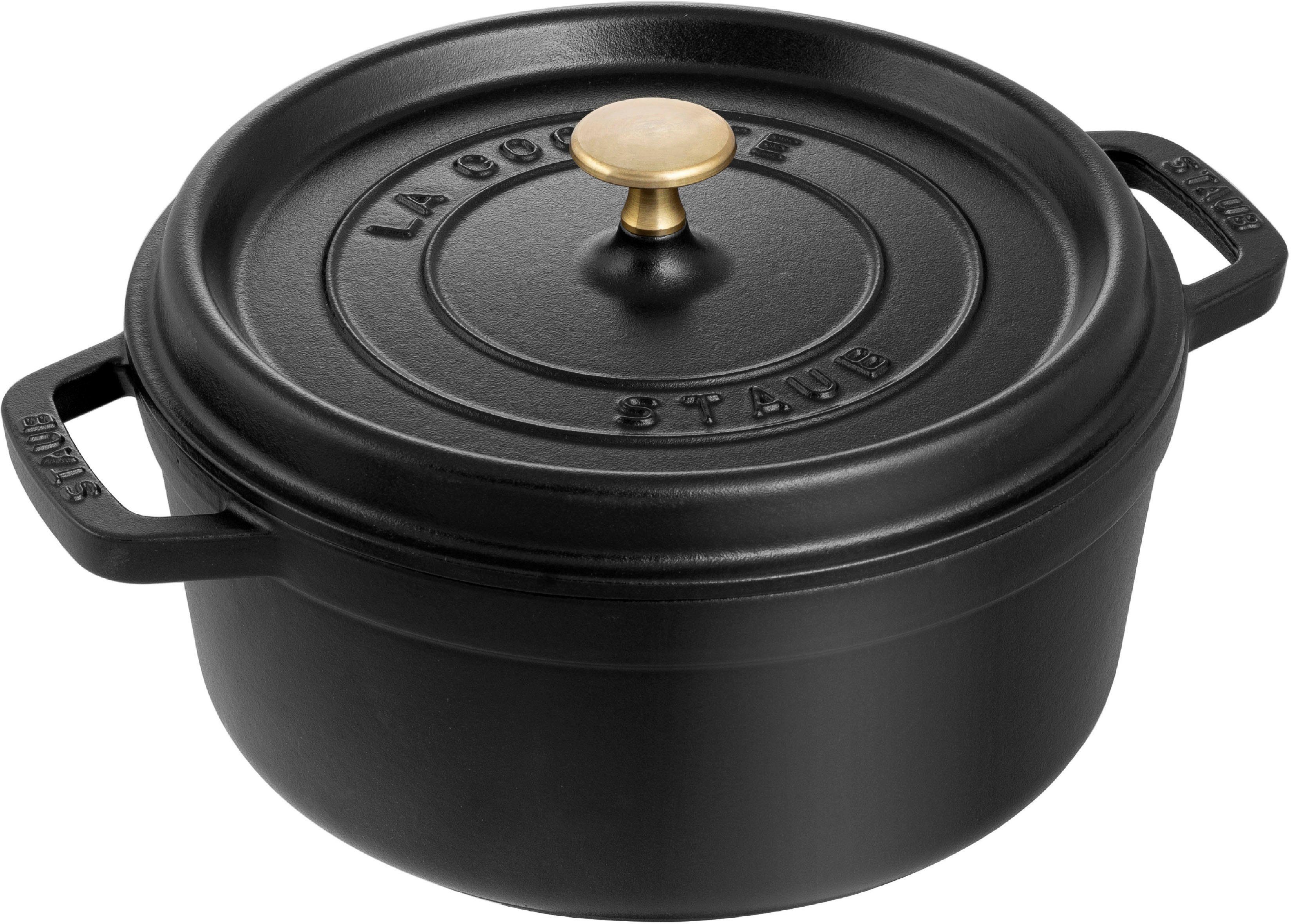 Staub Bräter Cocotte, Gusseisen (1-tlg), robust, langlebig, perfekte Hitzeverteilung, Aromaregen-Deckel