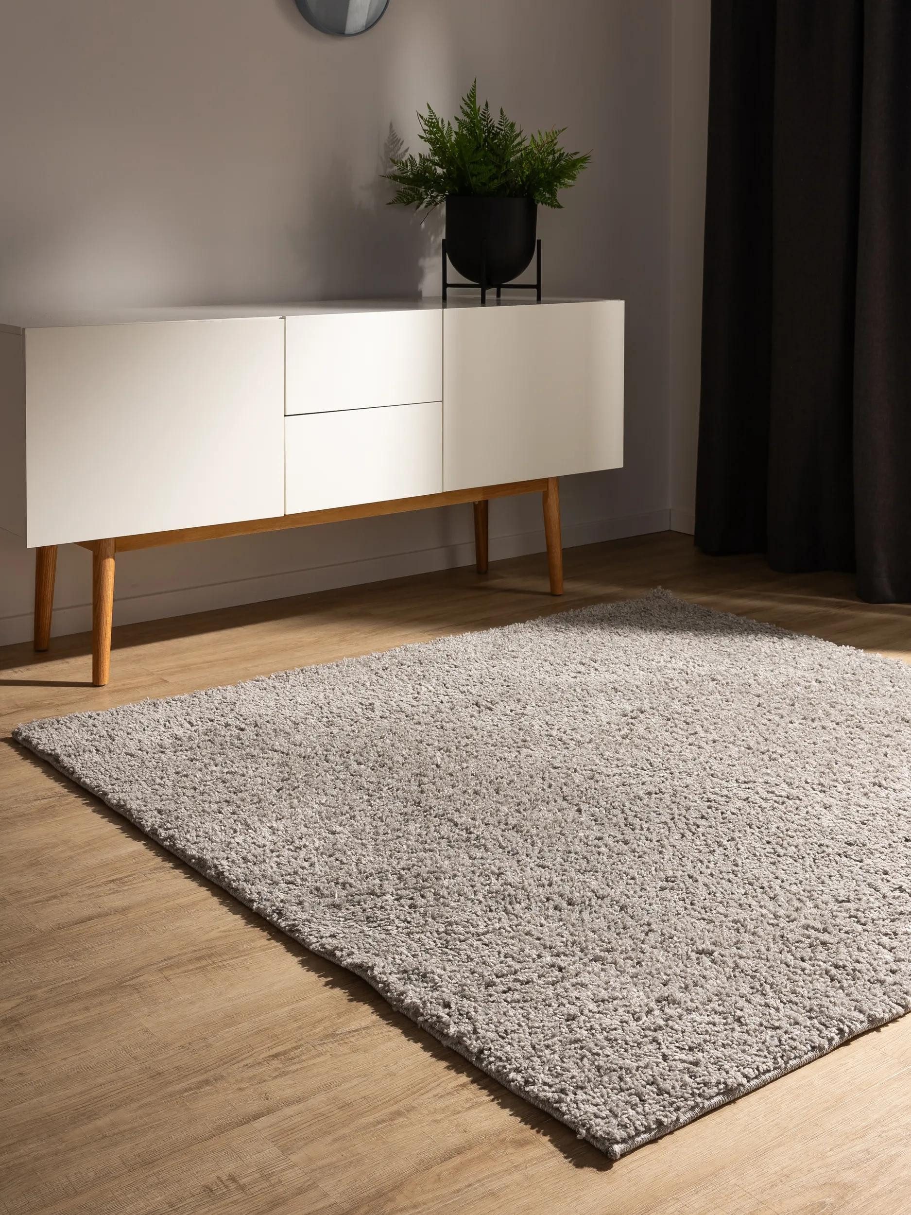 benuta Hochflor-Teppich Soho, quadratisch, Höhe: 31 mm, Teppich Wohnzimmer, Schlafzimmer, Esszimmer, Rutschfest, Waschbar