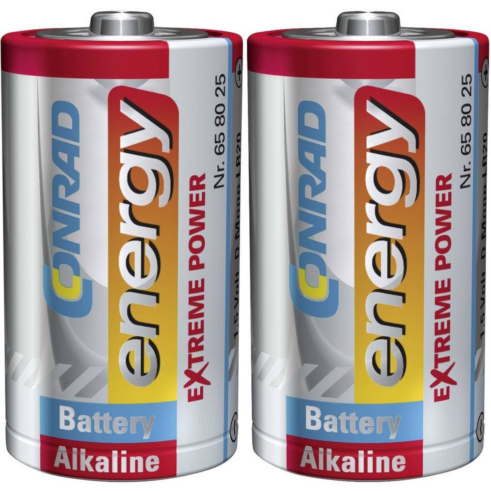 Conrad energy Extreme Power Alkaline MonoBatterien, 2erSet Akku, Mono