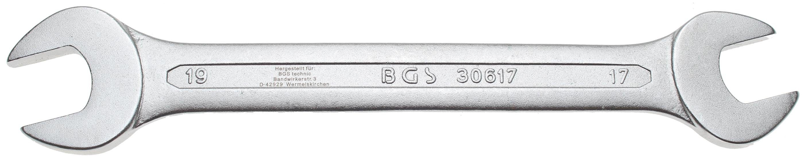 BGS technic Maulschlüssel Doppel-Maulschlüssel, SW 17 x 19 mm