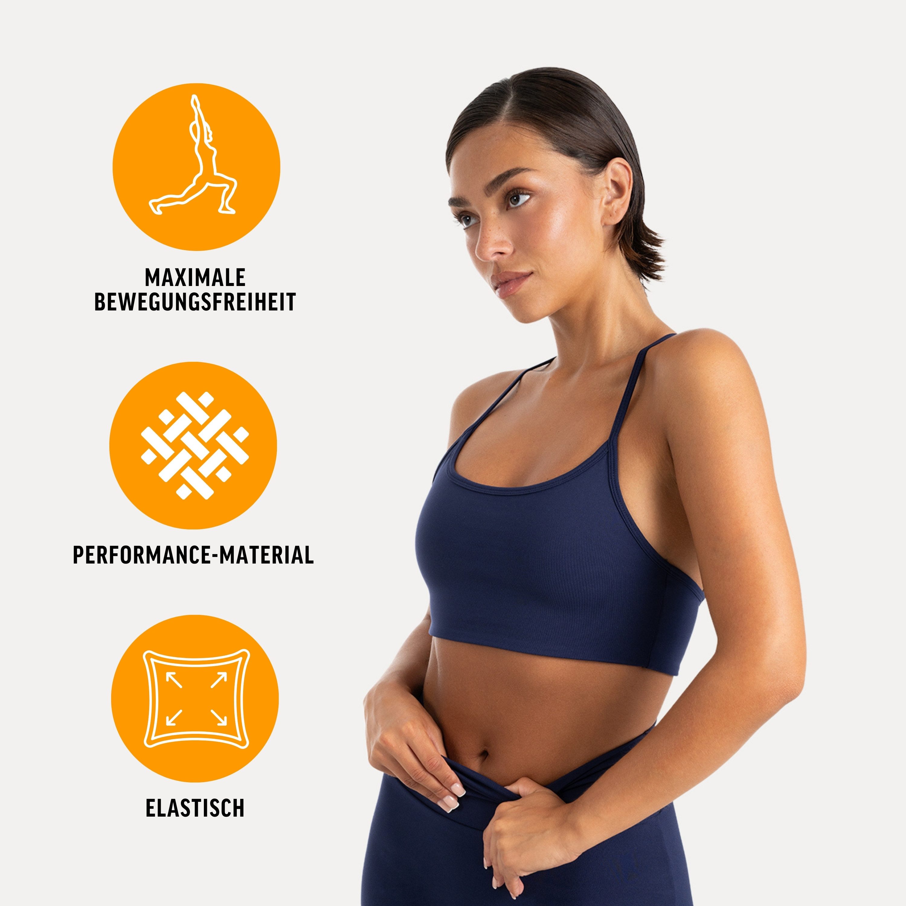Smilodox Sport-BH Suvi Damen, Bustier, Slim Fit, Fitness Top, Performance Rundhals, Stretch Support, Performance Material, Gym, Yoga – Bild 2 von 5