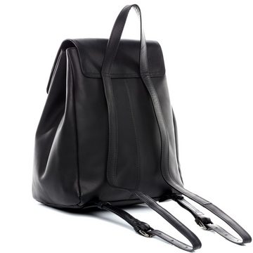 BACCINI Rucksack Leder Backpack Damen MARTHA, Cityrucksack Echtleder, Leder-Rucksack Daypack Damen schwarz