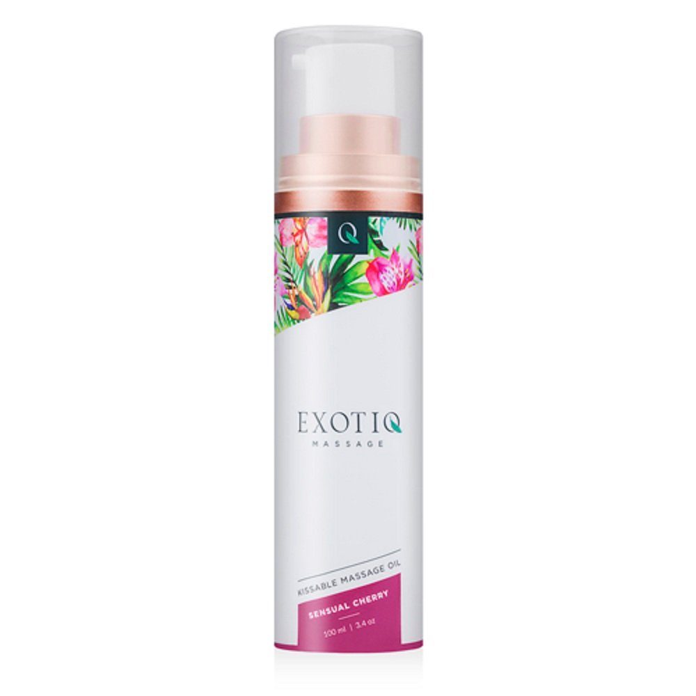 Exotiq Gleit- & Massageöl Sensual Cherry, Flasche mit 100ml, köstlich duftendes Massageöl - seidig-weich & pflegend