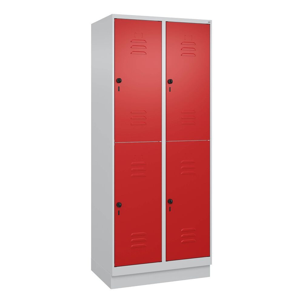 C+P Garderobenschrank Doppel-Garderobenschrank Classic Plus, Abteilbreite 40 cm, mit Sockel Sockel verzinkt, erhöhter Korrosionsschutz