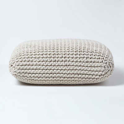 Homescapes Pouf Homescapes Bodenkissen groß creme Bezug 100% Baumwolle