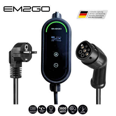 EM2GO Take AC Portable EV Lader, 3.6kW Autoladekabel, OLED Display