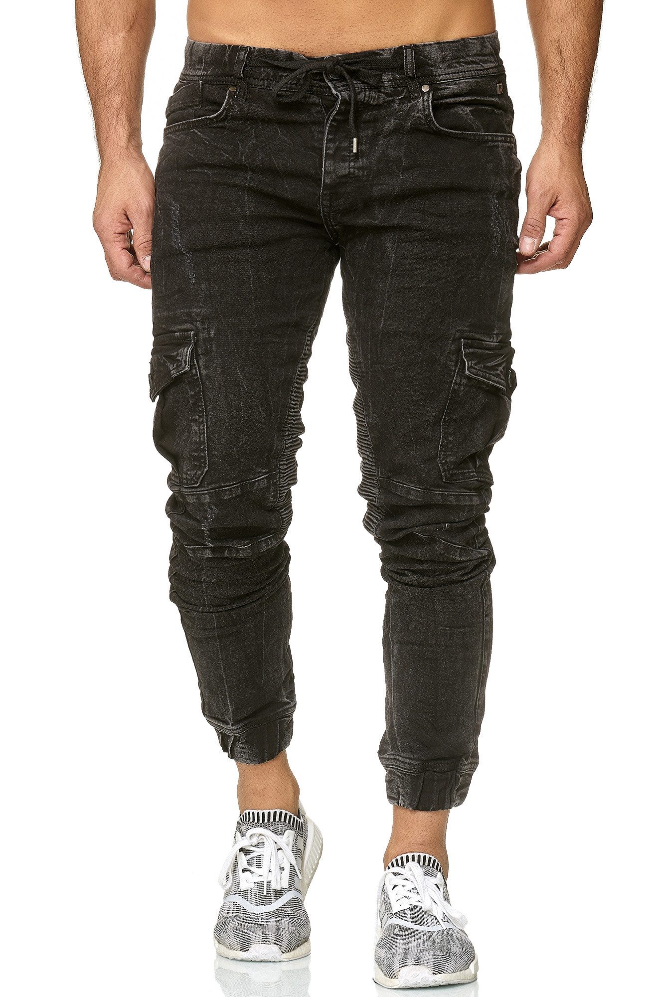 RedBridge Cargojeans im beliebten Used Look mit Kordelzug - Premium Denim günstig online kaufen