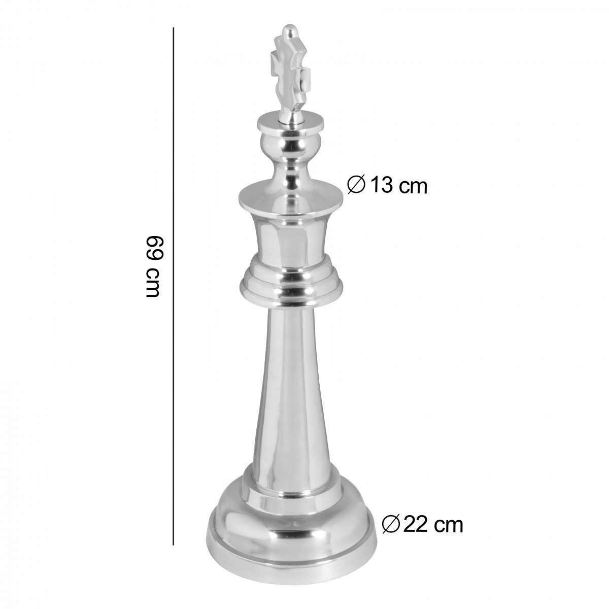 Thumbnail - furnicato Blumentopf Deko Schachfigur KÖNIG Aluminium Dekoration poliert 70 cm Dekofigur (1 St)