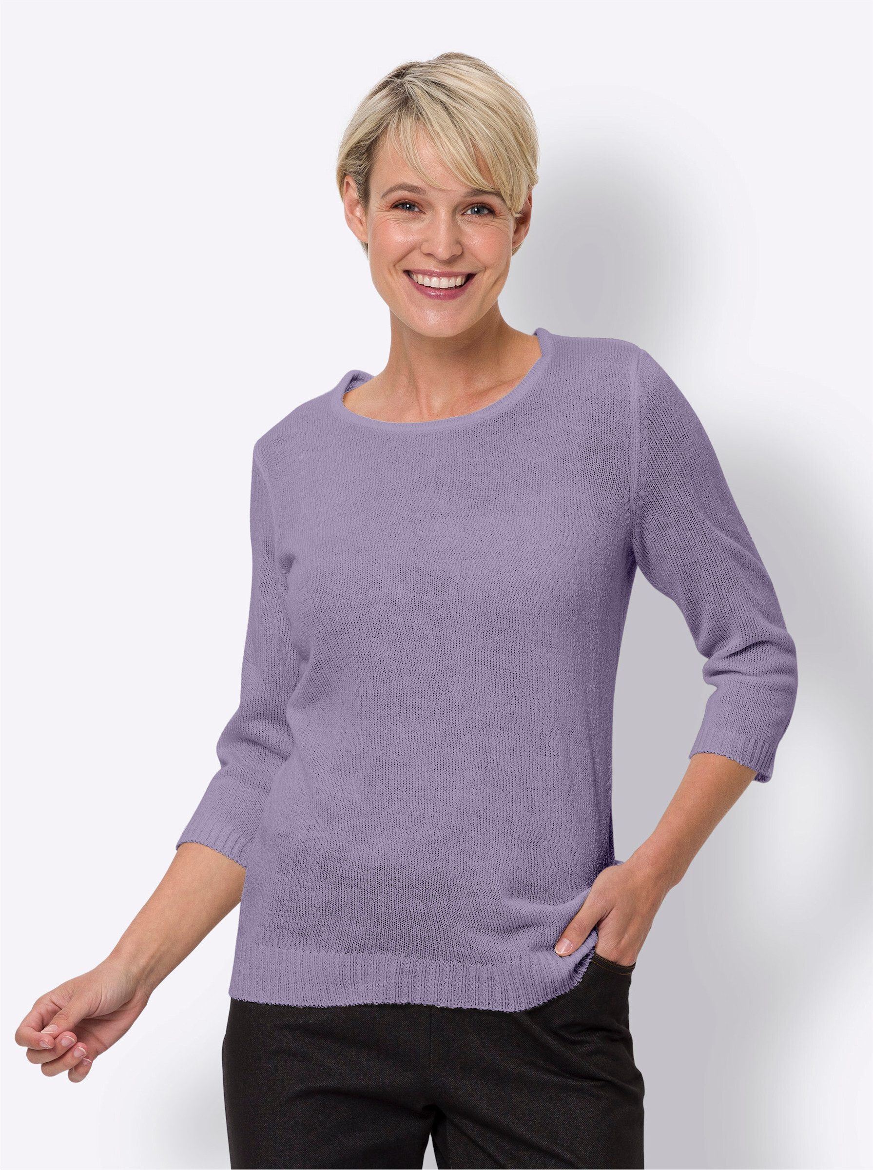 Strickpullover Rundhalspullover