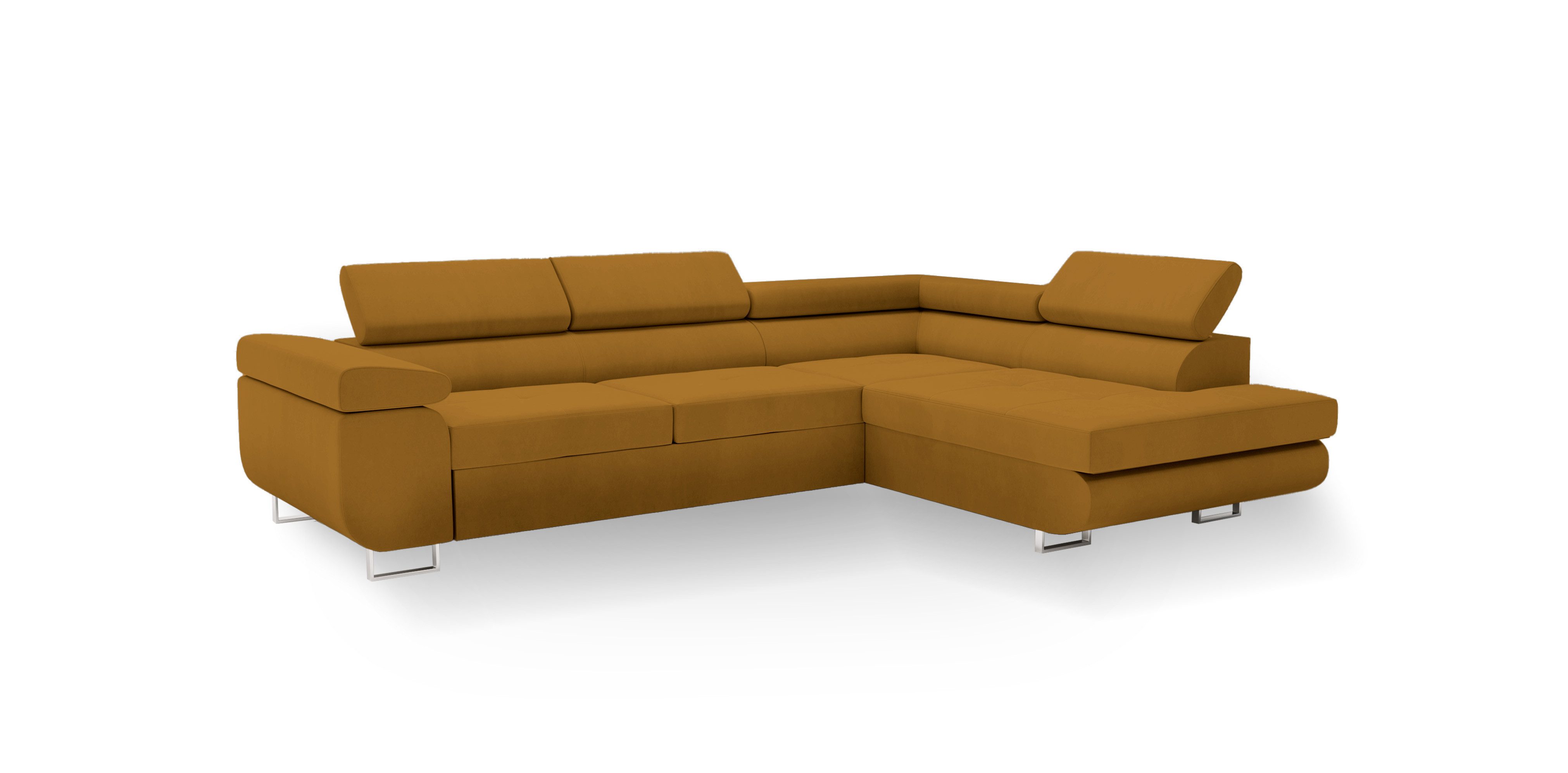 Goldstoff Ecksofa hochwertiges Sofa mit Schlaffunktion, günstig online kaufen