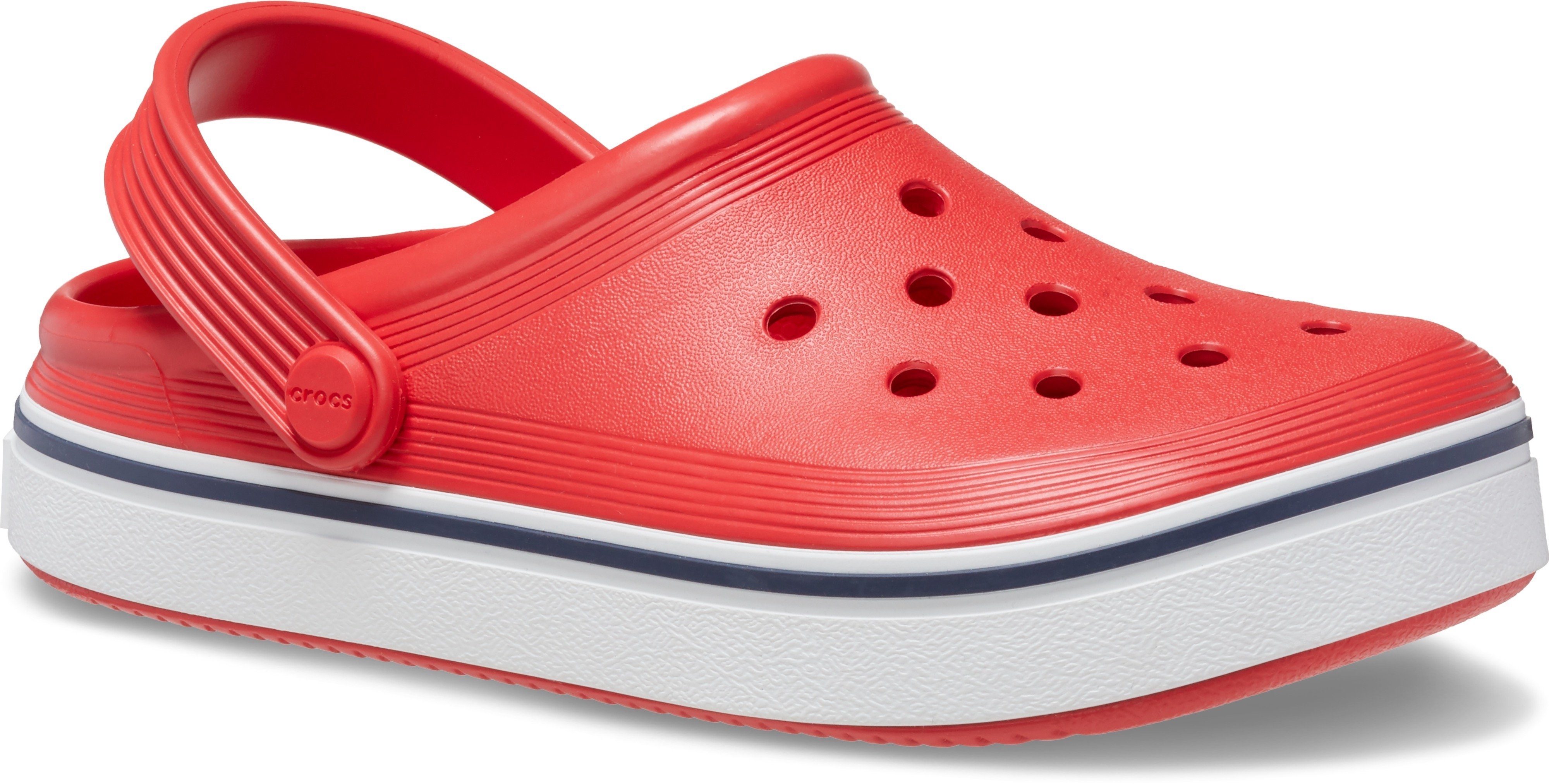 Crocs Crocband Clean Clog T Hausschuh mit geschütztem Zehenbereich rot