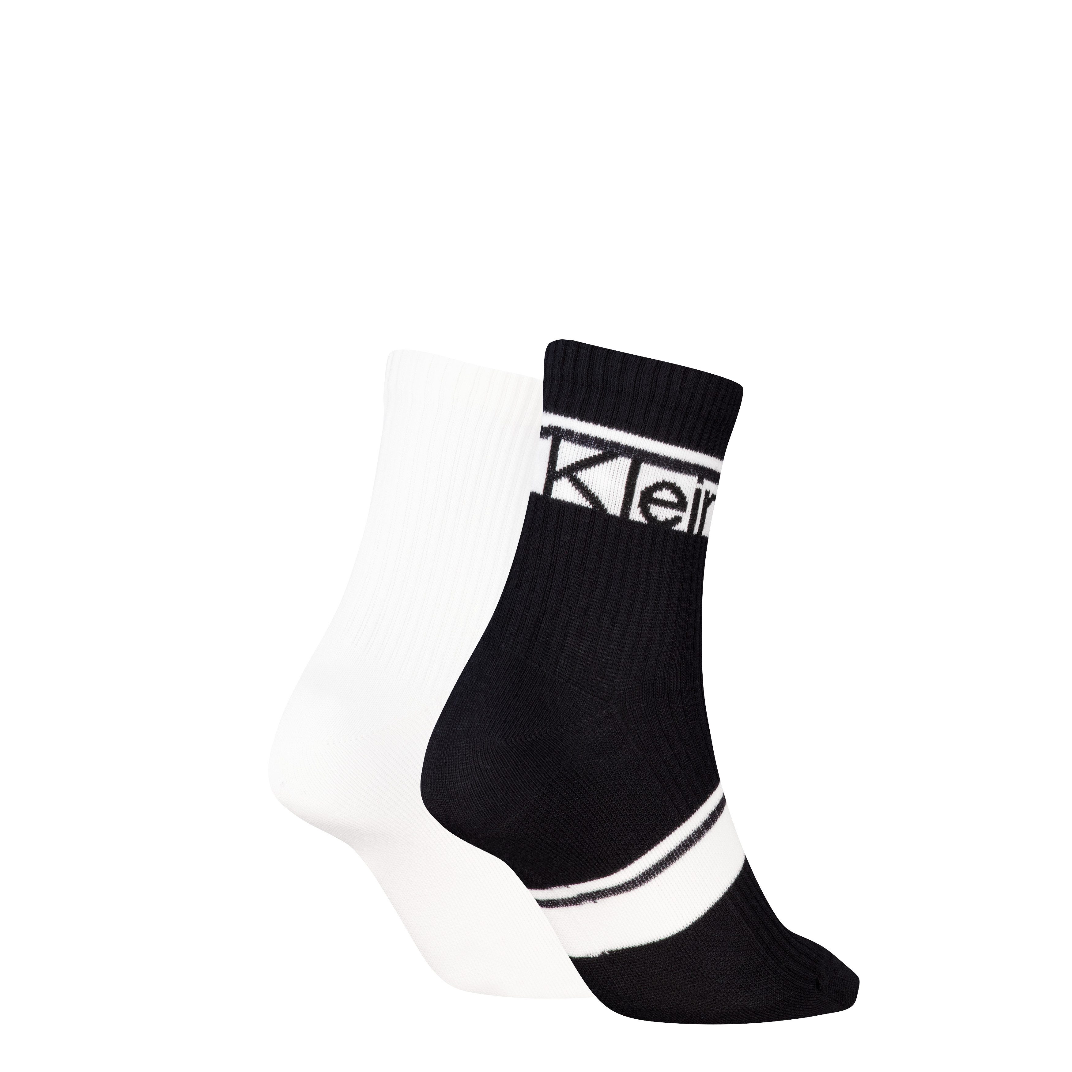 Calvin Klein Socken CK WOMEN SHORT SOCK 2P LOGO STRIPE (2 Paar)