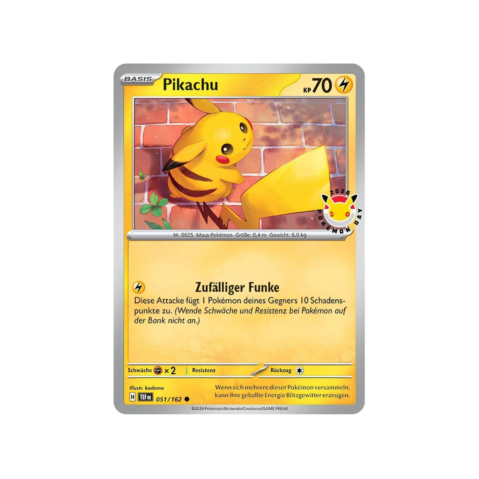 The Pokémon Company International Sammelkarte Pokemon Day 2026 Pikachu Promo-Karte deutsch, inkl. Sleeve & Top-Loader