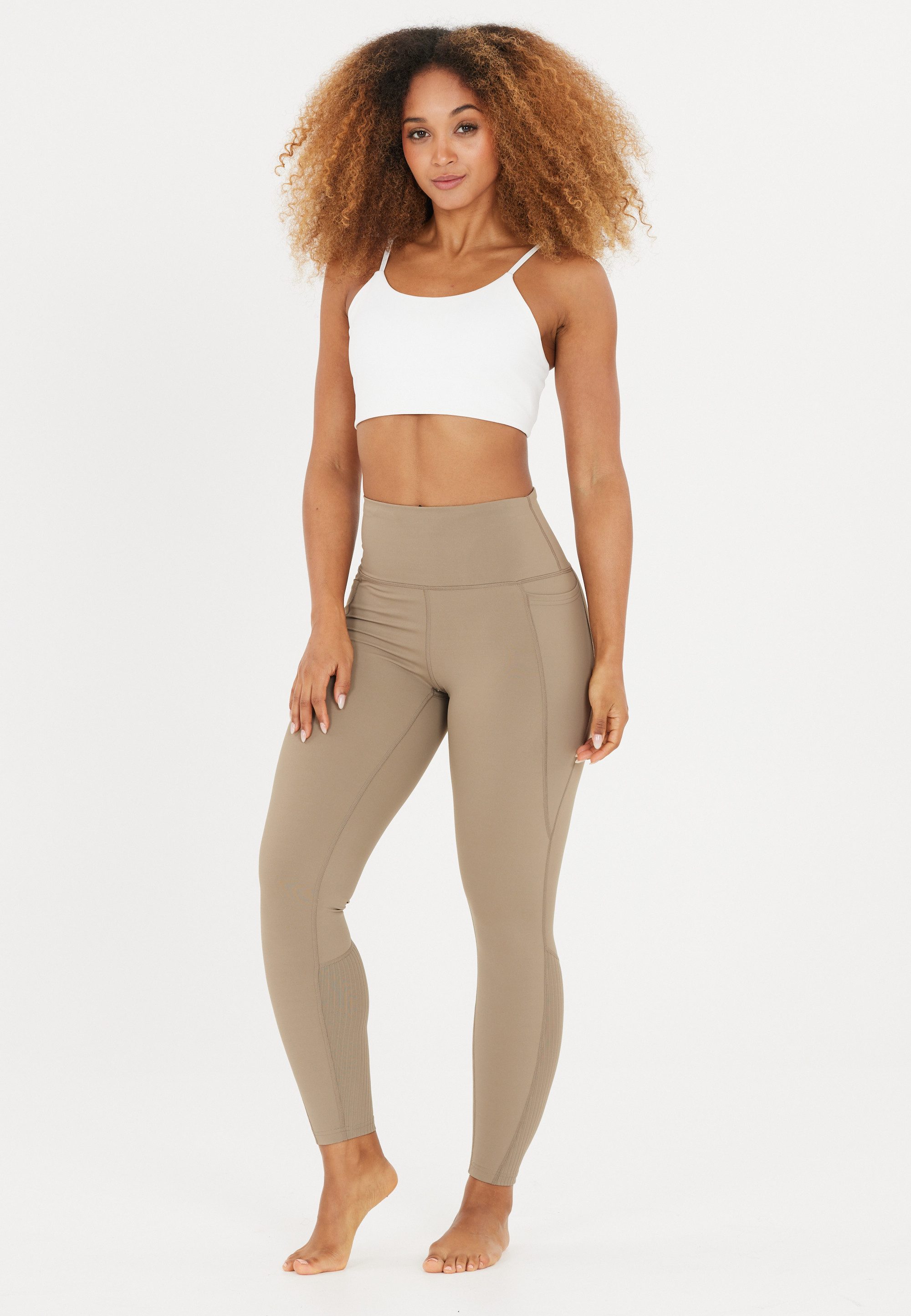 champagner schwarz Trainingstights "Aliya" im stretchy Design mit flachen N günstig online kaufen