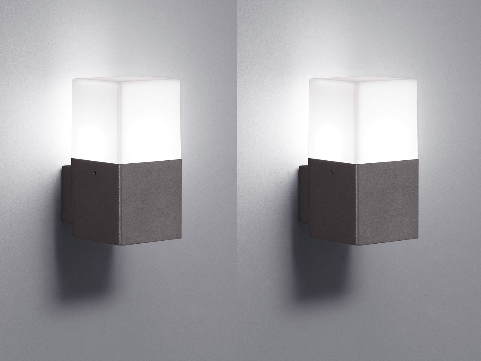 TRIO Leuchten LED Außen-Wandleuchte, LED wechselbar, Warmweiß, 2er-Set Fassadenlampe, Anthrazit 17cm, Haus-wand Carport beleuchten