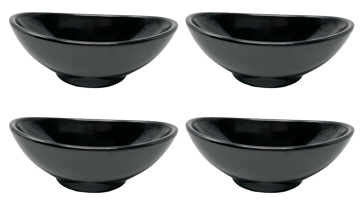 758 Set DanDiBo Dipschale 4X Schwarz Dipschalen Melamin Snackschale Servierschale