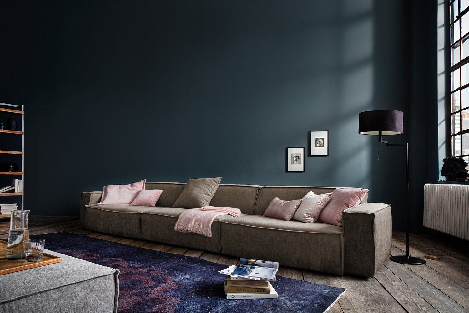 KAWOLA Sofa SAMU, Riesensofa Stoff verschiedene Farben