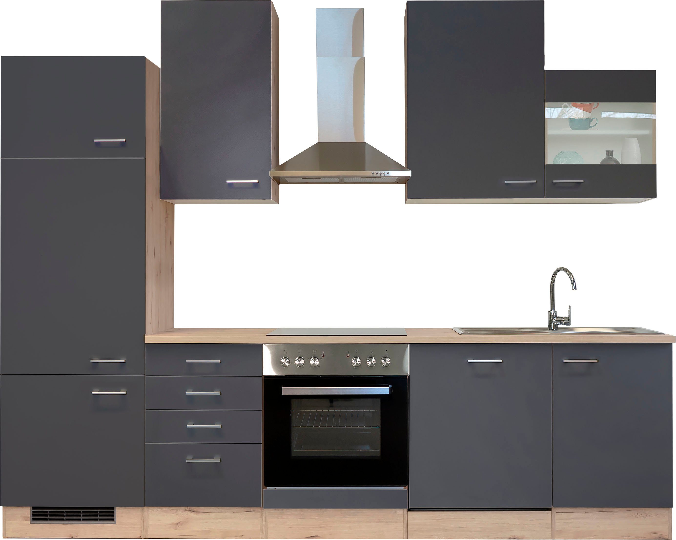 Flex-Well Küchenzeile Morena, mit E-Geräten, Gesamtbreite 280 cm